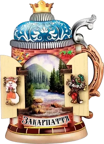 Сувенірний магніт у вигляді пивного бокала «Закарпаття»